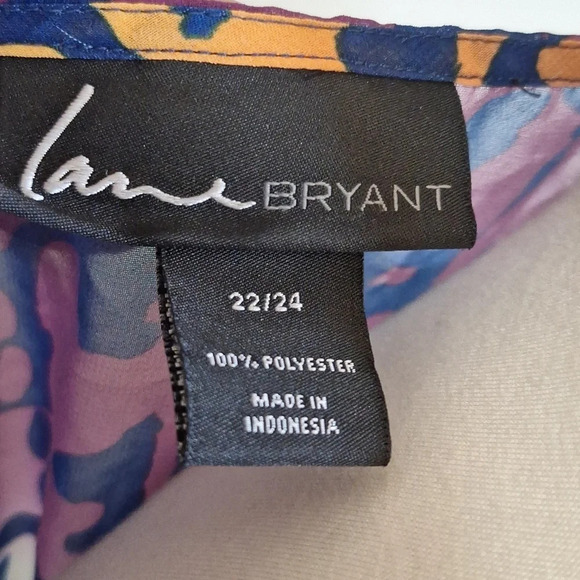 Lane Bryant ombre multi  colored beaded vee neck batwing sheer top SZ 22/24 - Picture 10 of 12